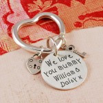 Personalised Silver We love you mummy Keyring 2