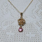 Gold Fill Bird's Nest Entwined Pearl & Gemstone Necklace1 copy